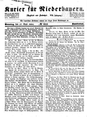 Kurier für Niederbayern Sonntag 17. September 1854