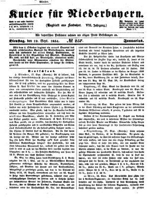 Kurier für Niederbayern Dienstag 19. September 1854