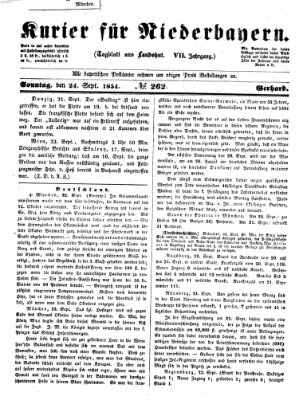 Kurier für Niederbayern Sonntag 24. September 1854