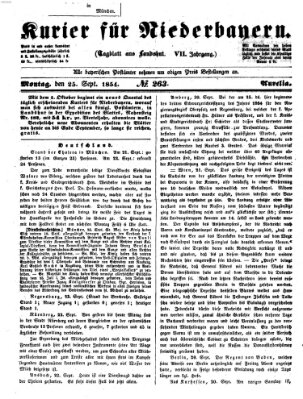 Kurier für Niederbayern Montag 25. September 1854