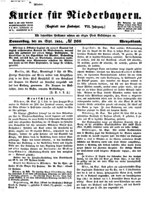 Kurier für Niederbayern Donnerstag 28. September 1854