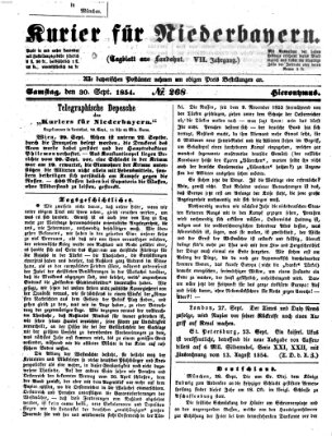 Kurier für Niederbayern Samstag 30. September 1854