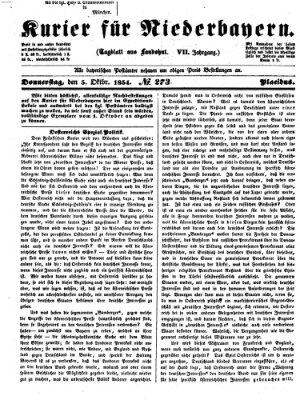 Kurier für Niederbayern Donnerstag 5. Oktober 1854