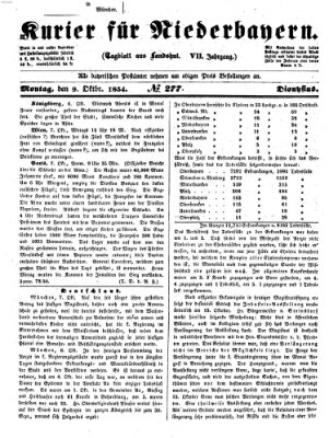 Kurier für Niederbayern Montag 9. Oktober 1854