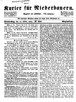 Kurier für Niederbayern Donnerstag 12. Oktober 1854