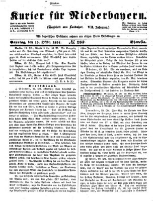 Kurier für Niederbayern Sonntag 15. Oktober 1854