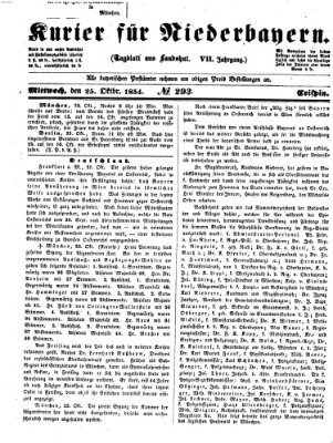 Kurier für Niederbayern Mittwoch 25. Oktober 1854