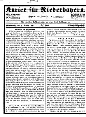 Kurier für Niederbayern Mittwoch 1. November 1854