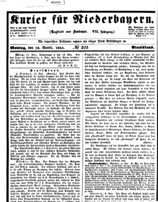 Kurier für Niederbayern Montag 13. November 1854