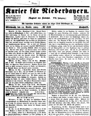 Kurier für Niederbayern Mittwoch 15. November 1854