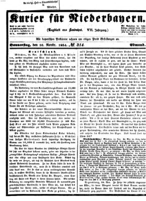 Kurier für Niederbayern Donnerstag 16. November 1854