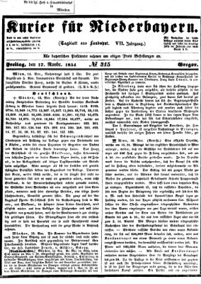 Kurier für Niederbayern Freitag 17. November 1854