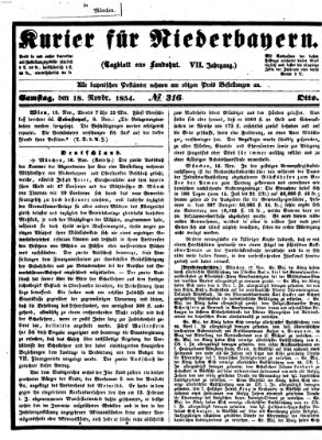 Kurier für Niederbayern Samstag 18. November 1854