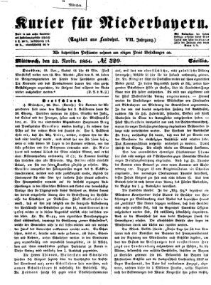 Kurier für Niederbayern Mittwoch 22. November 1854