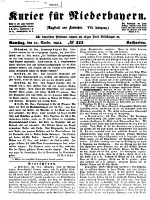 Kurier für Niederbayern Samstag 25. November 1854