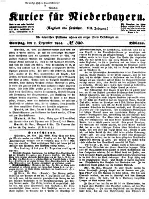 Kurier für Niederbayern Samstag 2. Dezember 1854