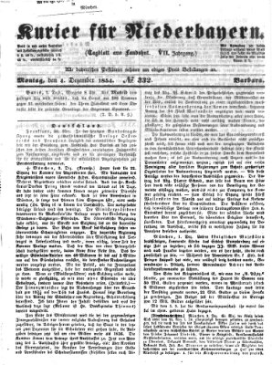 Kurier für Niederbayern Montag 4. Dezember 1854