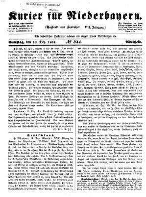 Kurier für Niederbayern Samstag 16. Dezember 1854