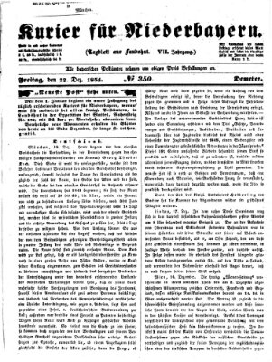 Kurier für Niederbayern Freitag 22. Dezember 1854