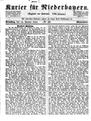 Kurier für Niederbayern Dienstag 16. Januar 1855