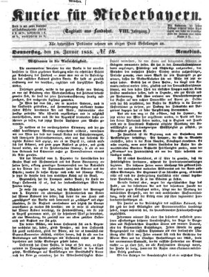 Kurier für Niederbayern Donnerstag 18. Januar 1855