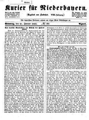 Kurier für Niederbayern Sonntag 21. Januar 1855