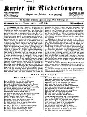 Kurier für Niederbayern Mittwoch 24. Januar 1855