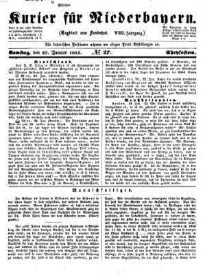 Kurier für Niederbayern Samstag 27. Januar 1855