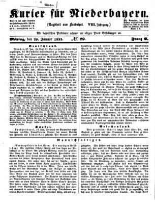 Kurier für Niederbayern Montag 29. Januar 1855