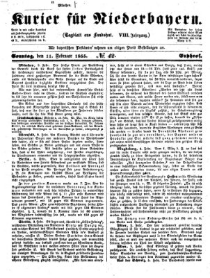 Kurier für Niederbayern Sonntag 11. Februar 1855