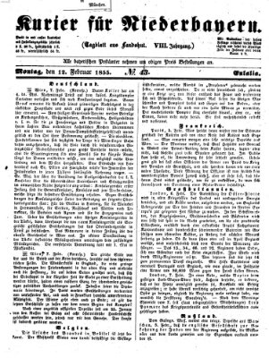 Kurier für Niederbayern Montag 12. Februar 1855