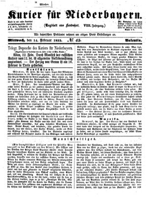 Kurier für Niederbayern Mittwoch 14. Februar 1855