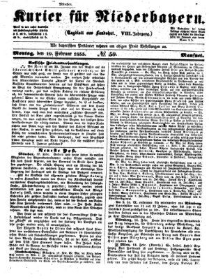 Kurier für Niederbayern Montag 19. Februar 1855