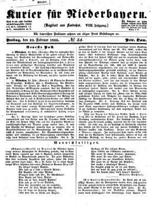 Kurier für Niederbayern Freitag 23. Februar 1855