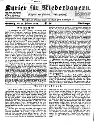 Kurier für Niederbayern Sonntag 25. Februar 1855