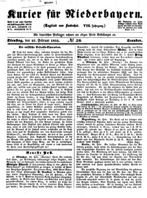 Kurier für Niederbayern Dienstag 27. Februar 1855