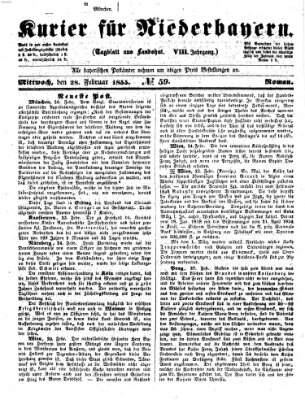 Kurier für Niederbayern Mittwoch 28. Februar 1855