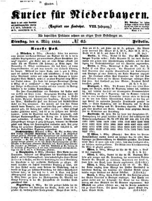 Kurier für Niederbayern Dienstag 6. März 1855