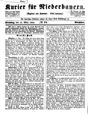 Kurier für Niederbayern Dienstag 13. März 1855