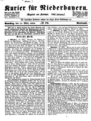 Kurier für Niederbayern Samstag 17. März 1855