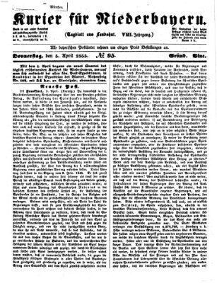 Kurier für Niederbayern Donnerstag 5. April 1855