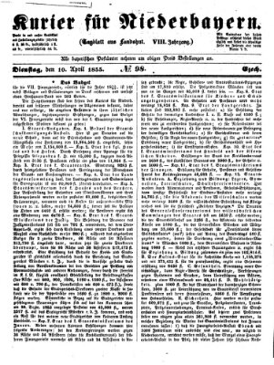 Kurier für Niederbayern Dienstag 10. April 1855