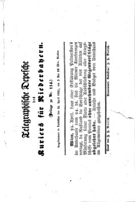 Kurier für Niederbayern Donnerstag 26. April 1855