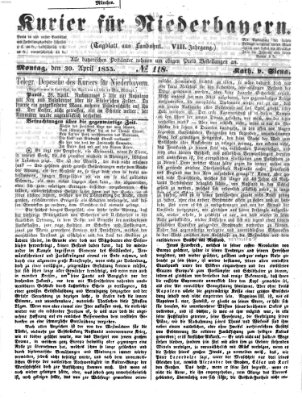 Kurier für Niederbayern Montag 30. April 1855