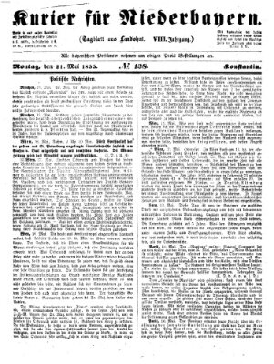 Kurier für Niederbayern Montag 21. Mai 1855