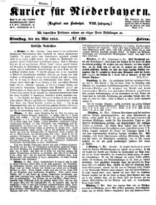 Kurier für Niederbayern Dienstag 22. Mai 1855