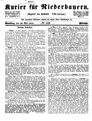 Kurier für Niederbayern Samstag 26. Mai 1855