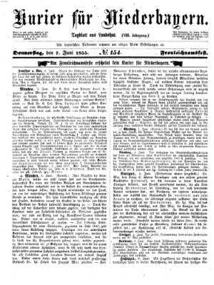 Kurier für Niederbayern Donnerstag 7. Juni 1855