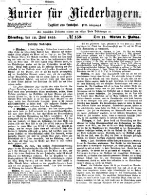 Kurier für Niederbayern Dienstag 12. Juni 1855