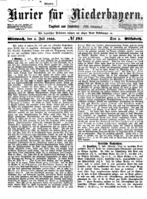 Kurier für Niederbayern Mittwoch 4. Juli 1855